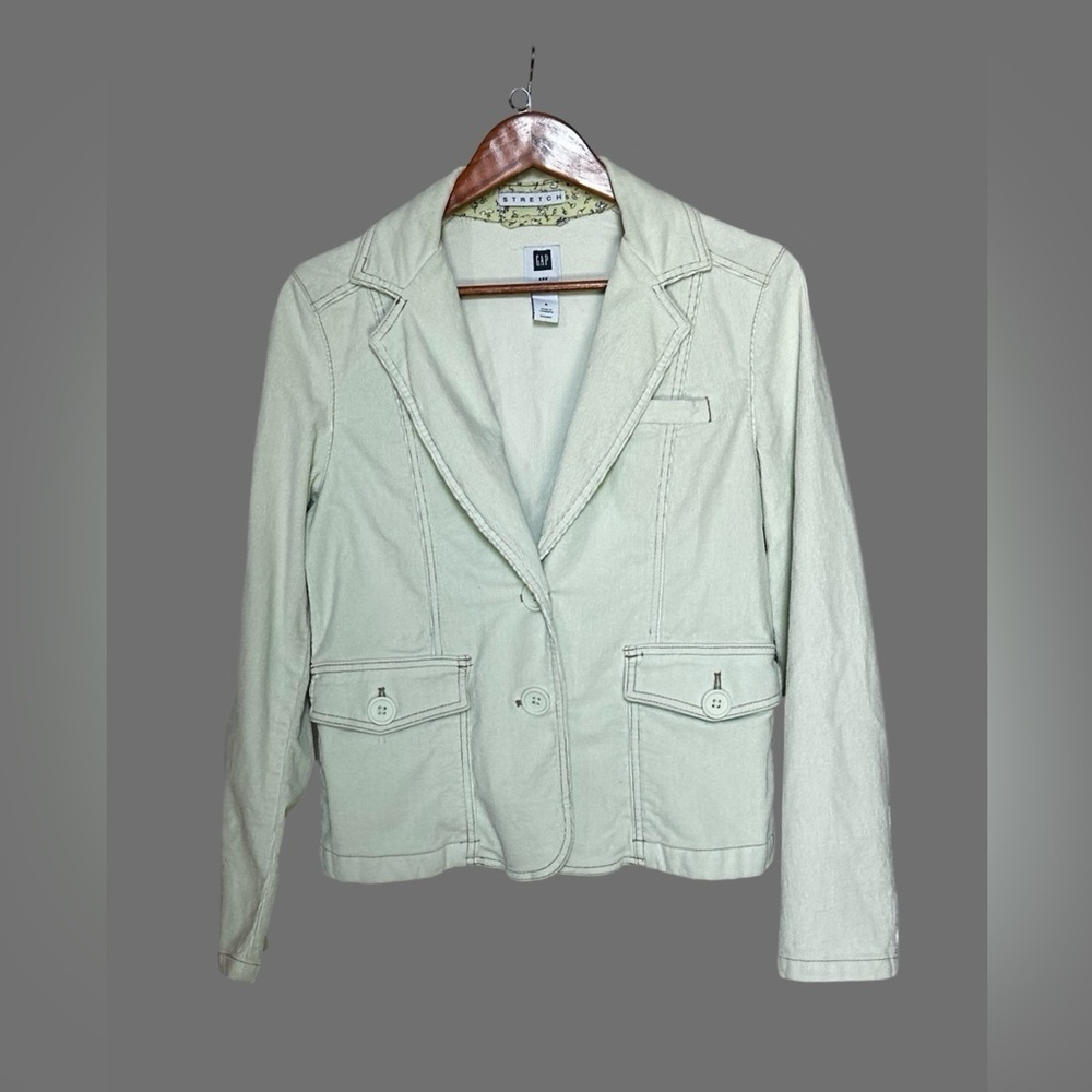 GAP Stretch Corduroy Blazer Jacket Mint Green Women’s Size 8.